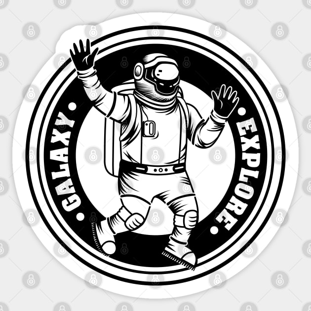 Vintage Spaceman Sticker by Mako Design 